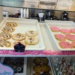 The Cocoa Bean- Bakery, Drinks, Ice Cream - Giant cookies with buttercream frosting.