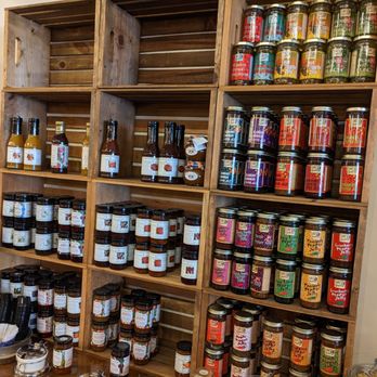 Lock Stock & Barrel - a shelf full of jars - Specialty Food Near Me - Fredericksburg, Texas