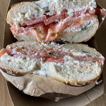 Brobagel - Lox Sandwich with veggie cream cheese!! Amazing - Bagels Near Me - Chicago, Illinois