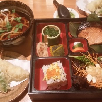 Soba-ya - Lunch box set with hot udon - Japanese Near Me - New York, New York Soba-ya - Lunch box set with hot udon - Japanese Near Me - New York, New York