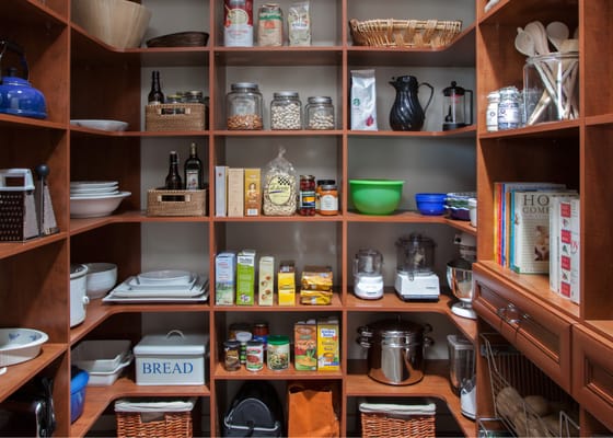 Kitchen Pantry - No matter how large or small your pantry is, Desert Sky Closets will create a custom organization system that keeps your food and kitchen essentials organized, visible, and easily accessible. Kitchen Pantry - No matter how large or small your pantry is, Desert Sky Closets will create a custom organization system that keeps your food and kitchen essentials organized, visible, and easily accessible.