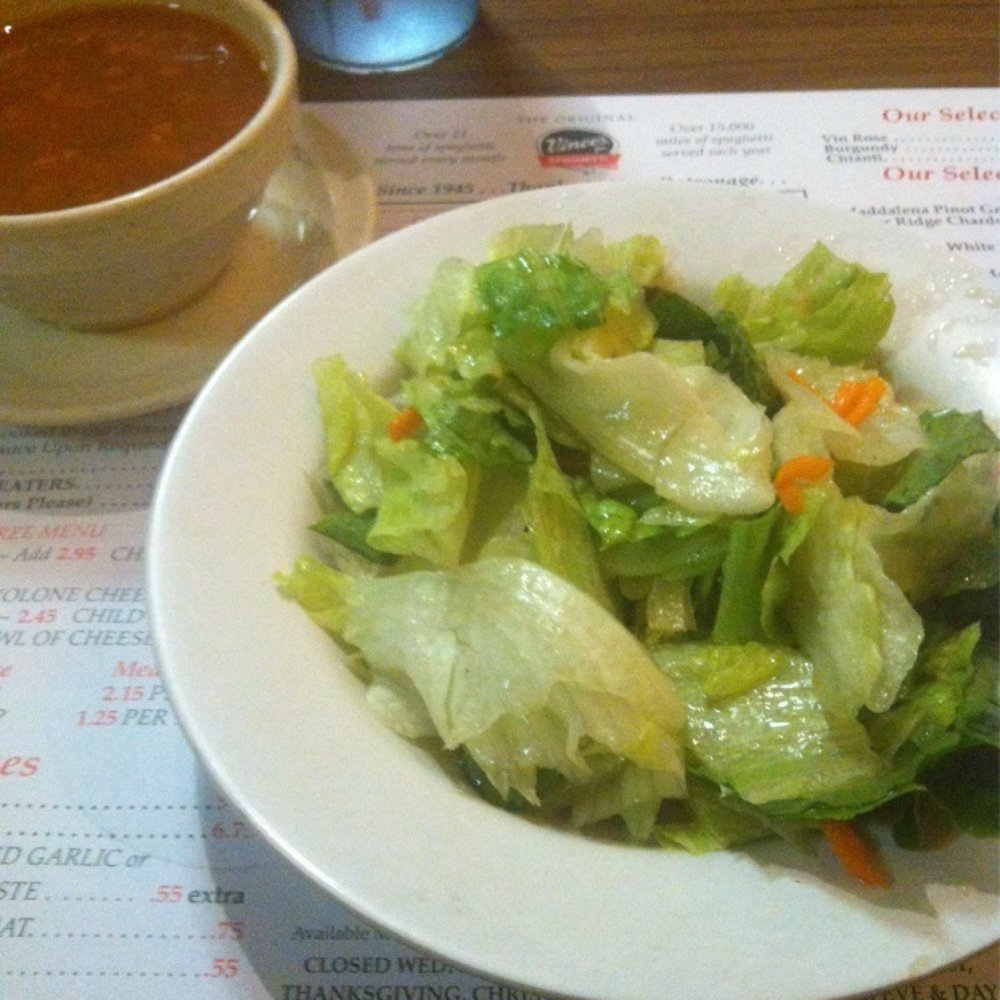 Vince's Spaghetti - Soup and salad included. - Italian Near Me - Ontario, California Vince's Spaghetti - Soup and salad included. - Italian Near Me - Ontario, California