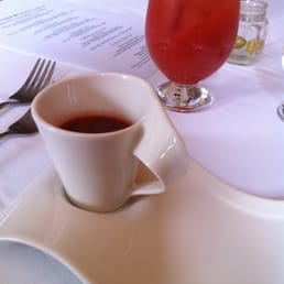 The Harrow - Amuse bouche of gazpacho, watermelon & chilli - drink - British Near Me - Marlborough, WIL