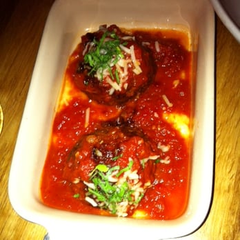Town - 2 ricotta stuff meatballs $11 - soft polenta/san marzano - Italian Near Me - Ottawa, Ontario