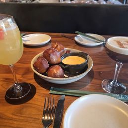 Seasonal Sangria, Pretzel w Provolone Fondue, and *Hank's Espresso Martini*
