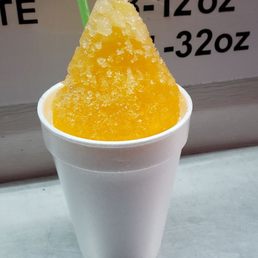 Orange with vanilla ice cream inside