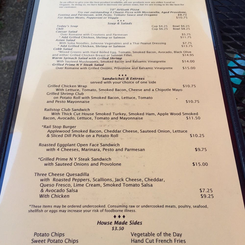 The Rail Stop Restaurant - Menu - New American Near Me - The Plains, Virginia The Rail Stop Restaurant - Menu - New American Near Me - The Plains, Virginia