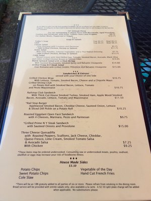 Menu photo 1 The Rail Stop Restaurant The Plains, VA Menu photo 1 The Rail Stop Restaurant The Plains, VA