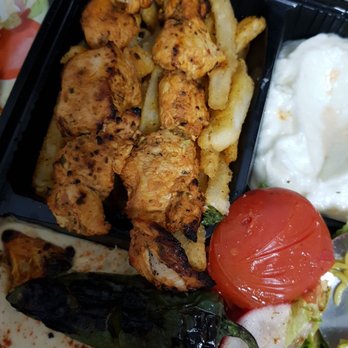 Aleppo Kebab - Flavourful chicken with fries, rice, garlic sauce, hummus and salad - Kebab Near Me - Toronto, Ontario