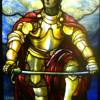 Driehaus Museum - Stained glass image of Sir Galahad - Museums Near Me - Chicago, Illinois