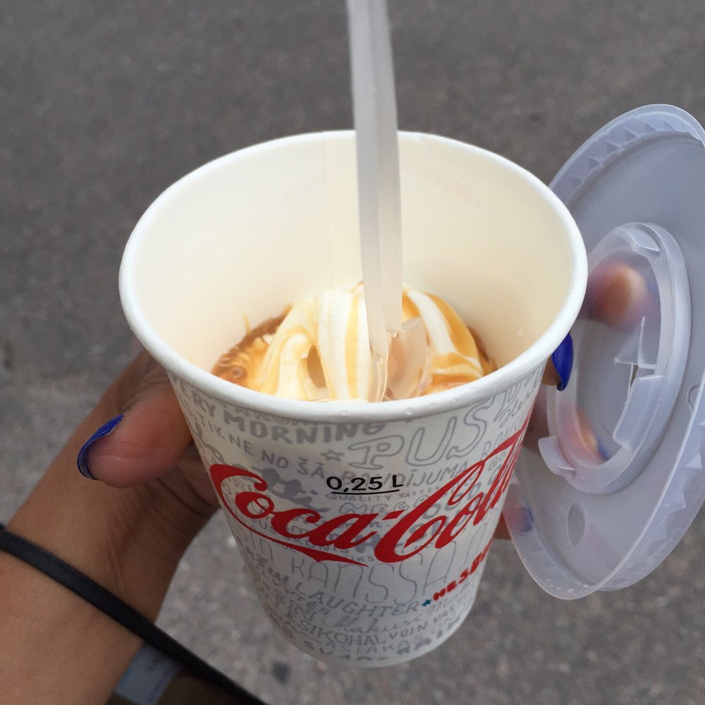 Hesburger - soft serve vanilla ice cream with caramel - Burgers Near Me - Helsinki, 18