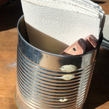 Brimstone PNW Smokehouse - Who doesn't love your cutlery and half a roll of paper towels delivered to you in a tin can.  And yes, you will need those towels! - Smokehouse Near Me - Gig Harbor, Washington