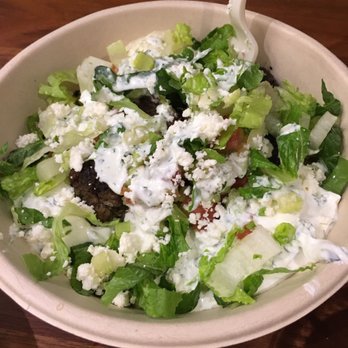 CAVA - Rice bowl with lamb meatballs, lettuce, feta, and dressing. - Mediterranean Near Me - Gaithersburg, Maryland