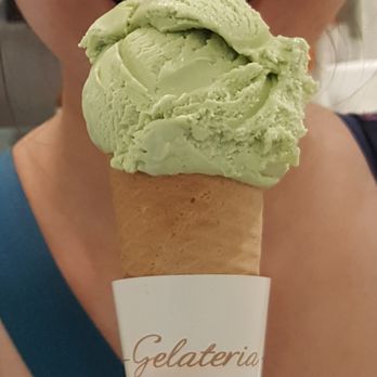 Gelateria - Pistachio in a cone - Ice Cream & Frozen Yogurt Near Me - Barcelona, B