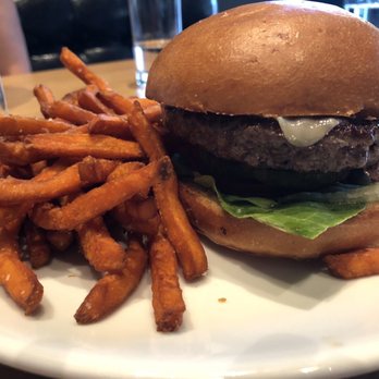 The 908 - The 908 burger w/ sweet potato fries.... delish!! - New American Near Me - Long Beach, California