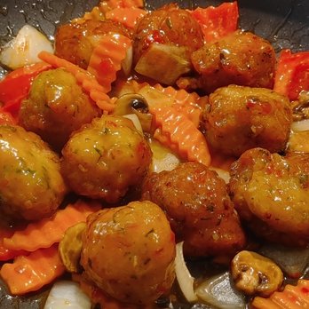 Kitchen Classics - House made halibut balls in sweet n chillie sauce.
Combo meal comes with rice and noodles - Pop-Up Restaurants Near Me - Gibsons, British Columbia
