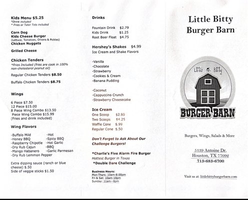 Menu photo 4 Little Bitty Burger Barn Houston, TX Menu photo 4 Little Bitty Burger Barn Houston, TX