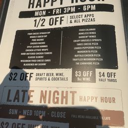 Happy Hour Menu Happy Hour Menu