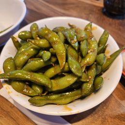Garlic Edamame. Garlic Edamame.