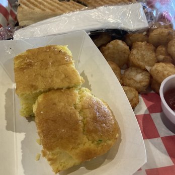 2Toms Brewing - The Smoked Cuban with tots and jalapeño cornbread. - Breweries Near Me - Fort Wayne, Indiana