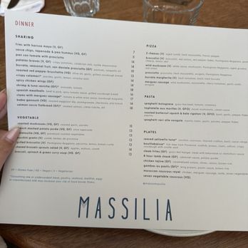 Massilia - Menu - French Near Me - Santa Monica, California