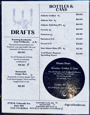 Menu photo 2 Gratitude Colorado Springs, CO