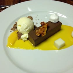 Edinburgh Catering Company - Chocolate delice, creme fraiche sorbet and passionfuit