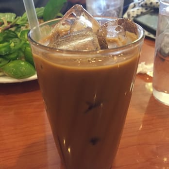 Pho 102 - Vietnamese iced coffee with condensed milk comes pre-mixed. A bit heavy with the ice don't you think? - Vietnamese Near Me - Chantilly, Virginia Pho 102 - Vietnamese iced coffee with condensed milk comes pre-mixed. A bit heavy with the ice don't you think? - Vietnamese Near Me - Chantilly, Virginia