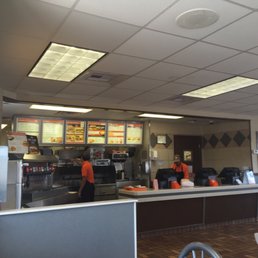 the inside of a fast food restaurant