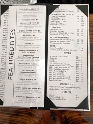 Menu photo 1 The Vault Ripon, CA