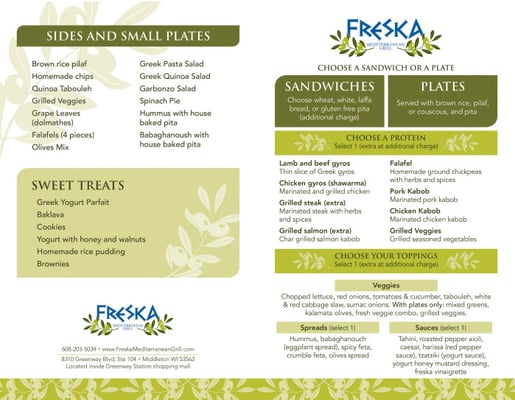 Menu photo 2 Freska Mediterranean Grill Middleton, WI