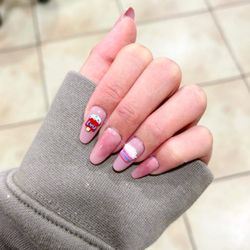 Nova Nail Lounge Lashes - Gel X with Cute Charms and marble effect color!