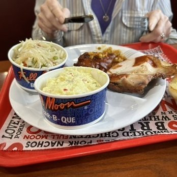 Full Moon BBQ - 1/4 chicken, slaw and potato salad - Barbeque Near Me - Fultondale, Alabama Full Moon BBQ - 1/4 chicken, slaw and potato salad - Barbeque Near Me - Fultondale, Alabama