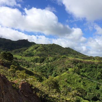 Shaka Zipline - View from the long line. - Ziplining Near Me - Koloa, Hawaii Shaka Zipline - View from the long line. - Ziplining Near Me - Koloa, Hawaii