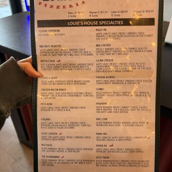 Louies Pizzeria - Menu front - Pizza Near Me - Layton, Utah Louies Pizzeria - Menu front - Pizza Near Me - Layton, Utah