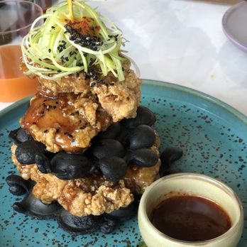 Glass Kitchen - Chicken and waffle (black sesame) - Breakfast & Brunch Near Me - Markham, Ontario