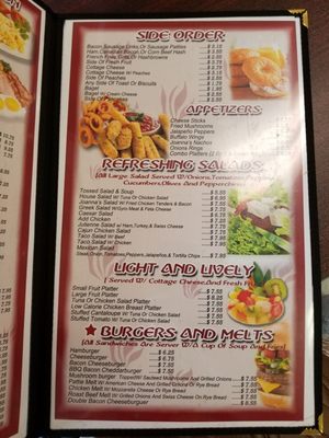 Menu photo 1 Joanna's Family Restaurant Fort Wayne, IN