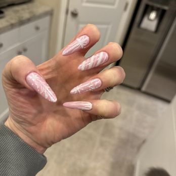 Irvine Nails - Pink Christmas nails  Thank you, Christie! - Nail Salons Near Me - Irvine, California