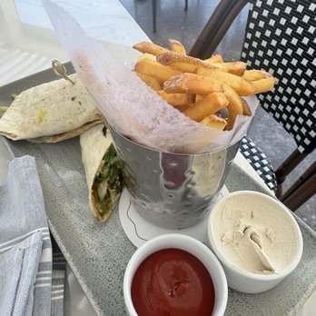 Lamarina - Falafel wrap with french fries - Seafood Near Me - West Palm Beach, Florida