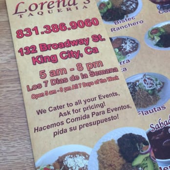 Lorena's Taqueria - Menu cover - Mexican Near Me - King City, California Lorena's Taqueria - Menu cover - Mexican Near Me - King City, California