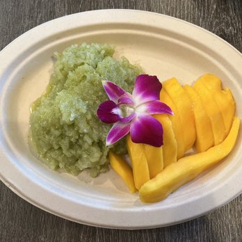 Nok’s Kitchen - Coconut mango pandan sticky rice - Laotian Near Me - Westminster, California Nok’s Kitchen - Coconut mango pandan sticky rice - Laotian Near Me - Westminster, California