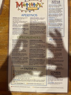 Menu photo 5 Mattito's Dallas, TX