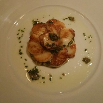 Fleurie Restaurant - scallop gateau with eggplant flan and anchovy butter - French Near Me - Charlottesville, Virginia