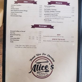 Alice's Family Restaurant - American Near Me - Stuart, Florida Alice's Family Restaurant - American Near Me - Stuart, Florida