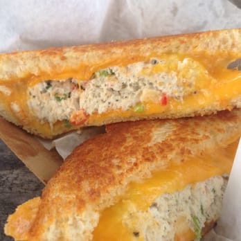 Ms Cheezious - Crabby Cheese Melt. Fresh made crab salad, cheddar cheese on sourdough - Sandwiches Near Me - Miami, Florida