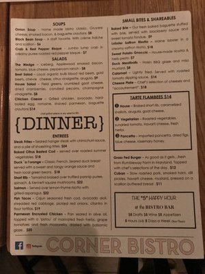 Menu photo 6 Corner Bistro Wilmington, DE