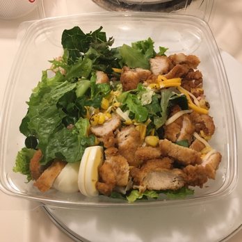 Chick-fil-A - Cobb salad??? Where are all of the toppings??? It's in tiny container, much smaller than usual. Crazy. - Fast Food Near Me - Greenville, South Carolina Chick-fil-A - Cobb salad??? Where are all of the toppings??? It's in tiny container, much smaller than usual. Crazy. - Fast Food Near Me - Greenville, South Carolina