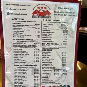 Sweeties Crab Shack - Menu - Soul Food Near Me - Marietta, Georgia