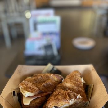 Birdcage Comics Cafe - Breakfast croissant. Ham and cheese. - Cafes Near Me - San Bernardino, California Birdcage Comics Cafe - Breakfast croissant. Ham and cheese. - Cafes Near Me - San Bernardino, California