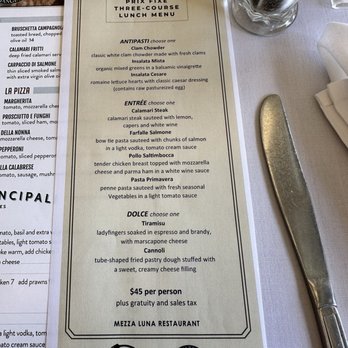 Mezza Luna Restaurant - Fixed menu (if you want one) - Italian Near Me - Half Moon Bay, California Mezza Luna Restaurant - Fixed menu (if you want one) - Italian Near Me - Half Moon Bay, California